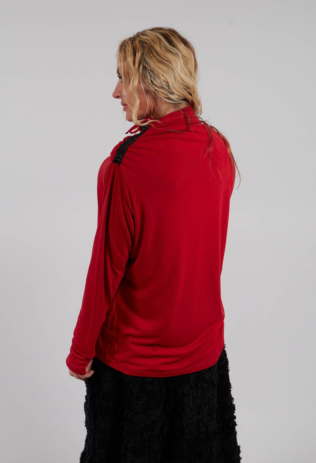 Polo Neck Jumper in Red
