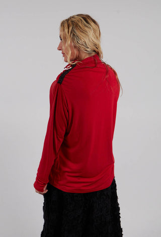 Polo Neck Jumper in Red