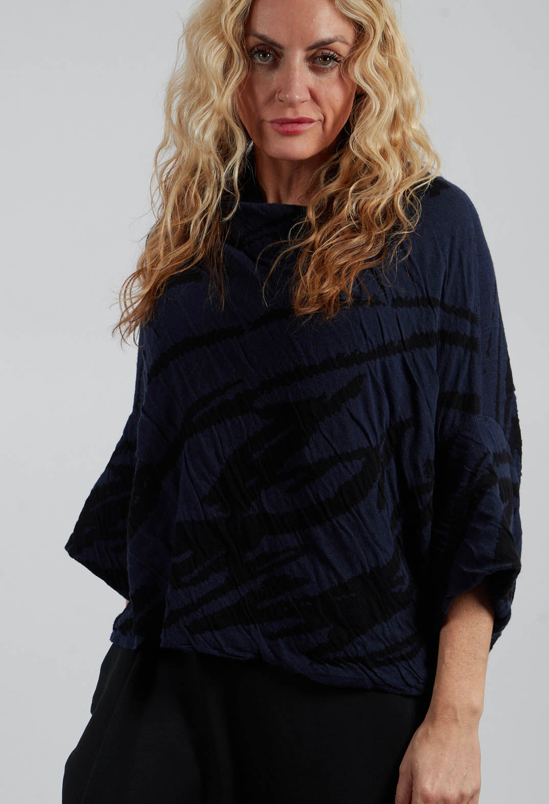 Drop Shoulder Jumper in Blue
