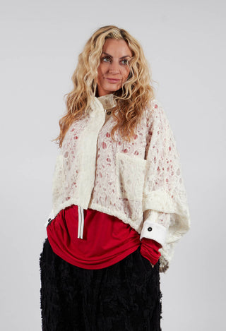 Stand Up Collar Jacket in White