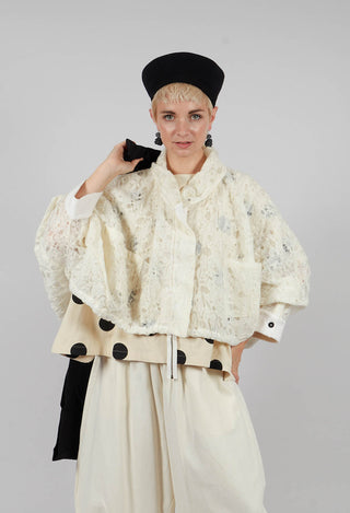 Stand Up Collar Jacket in White