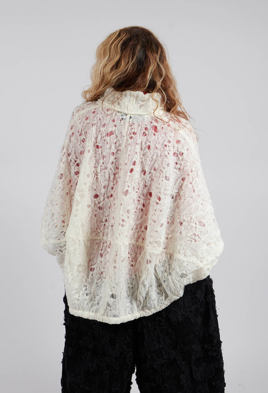 Stand Up Collar Jacket in White