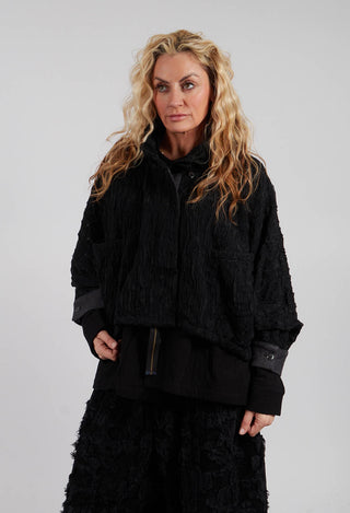 Stand Up Collar Jacket in Black