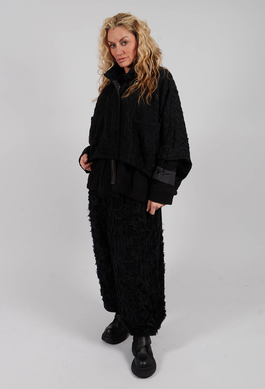 Stand Up Collar Jacket in Black