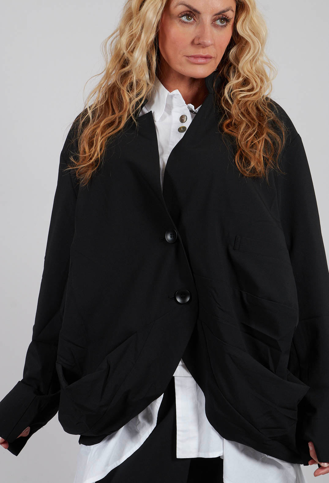 High Collar Jacket in Black