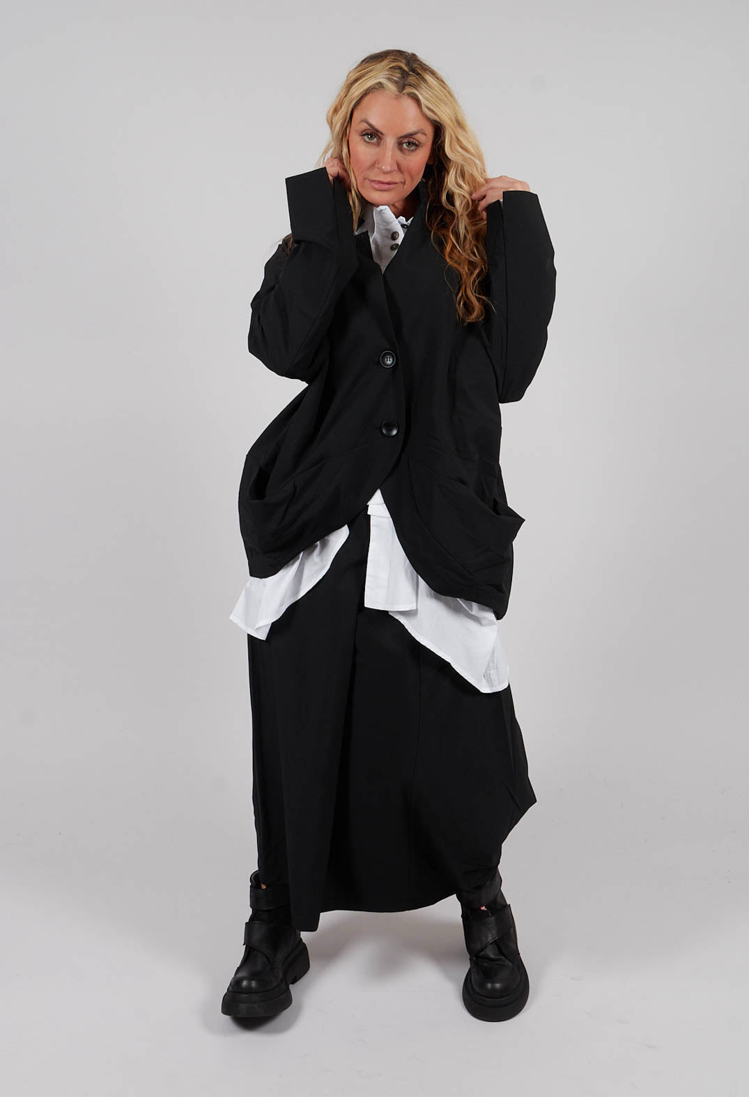 High Collar Jacket in Black