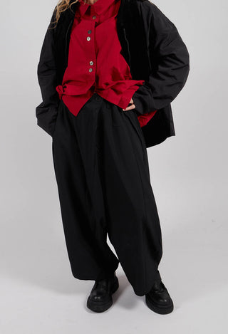 Button Waist Trouser in Black