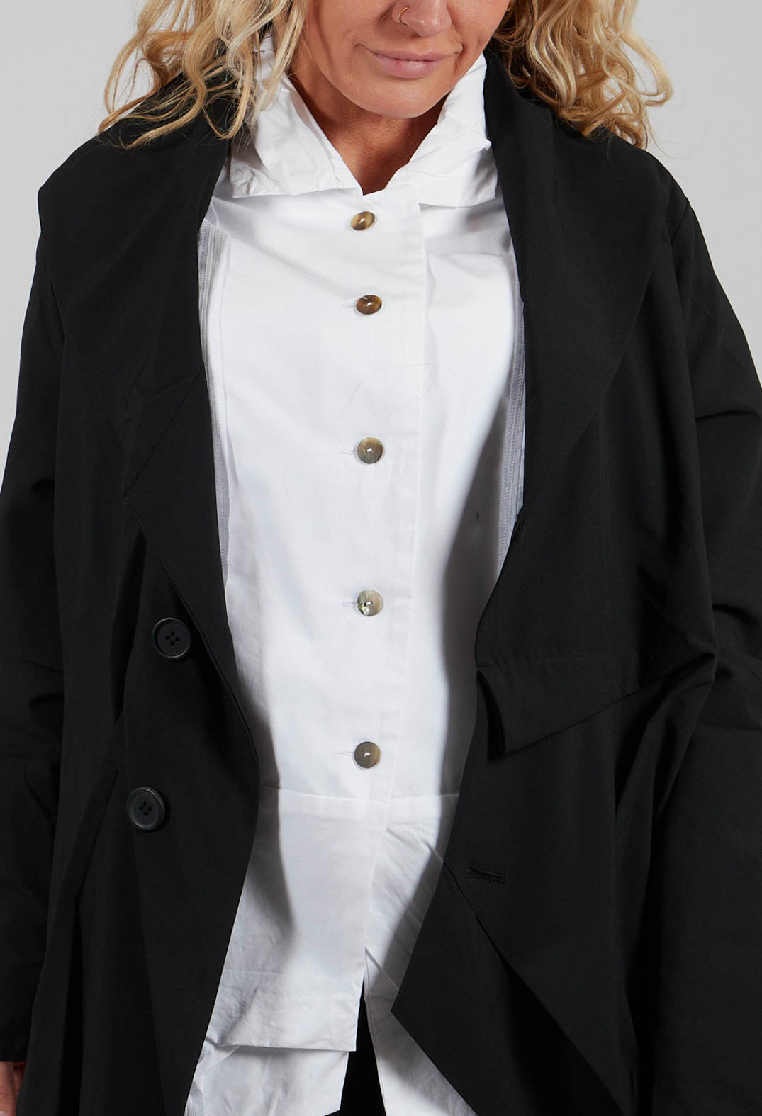 Tulip Hem Jacket in Black
