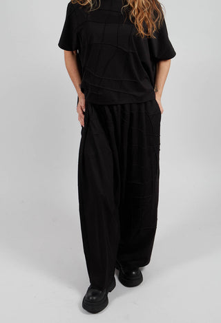 Patterned Front Trouser in Black