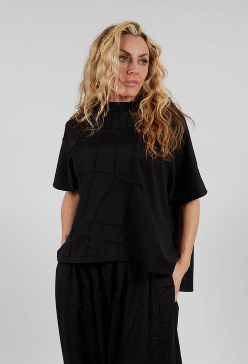 Patterned Front Top in Black