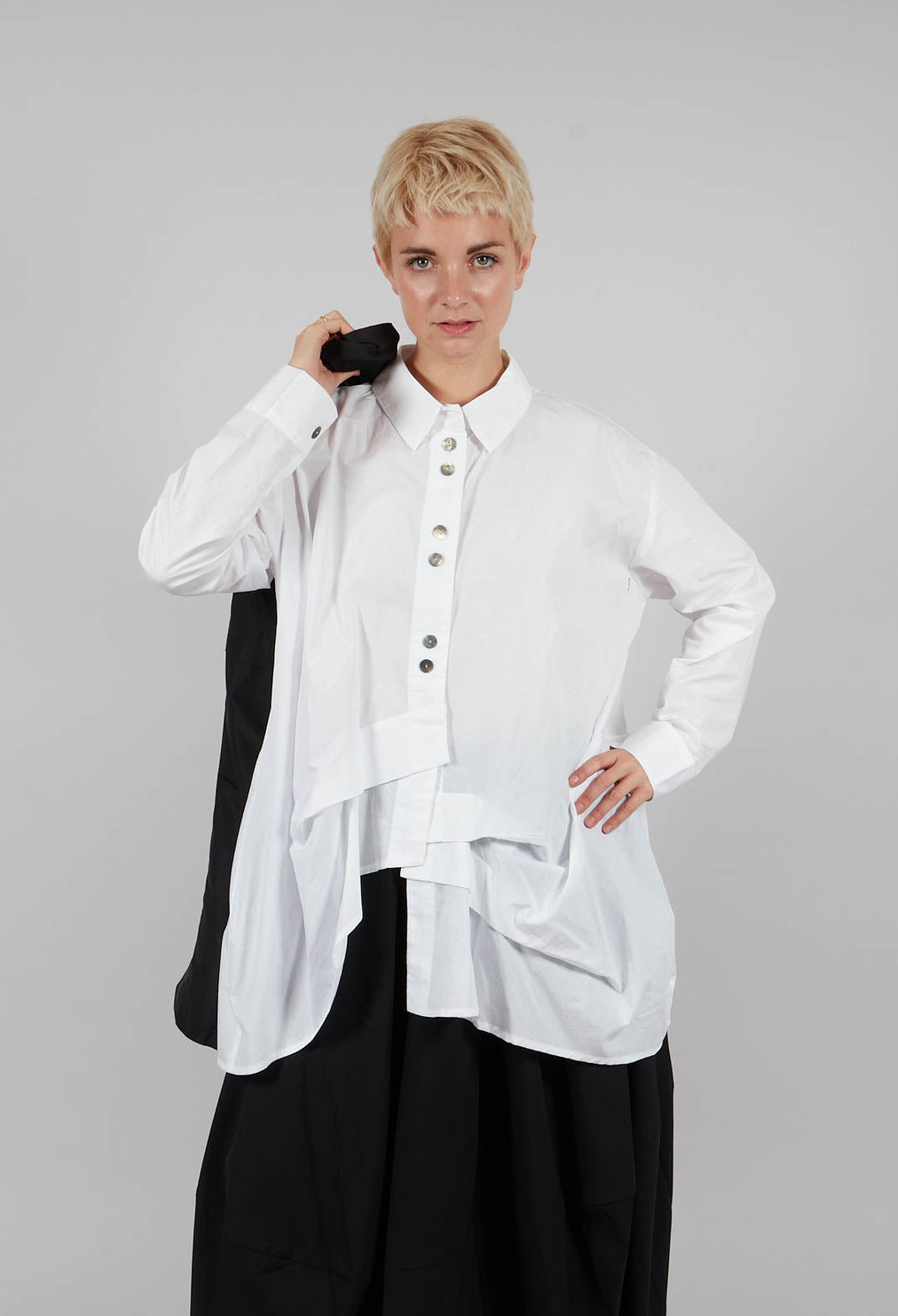 Asymmetric Shirt in White