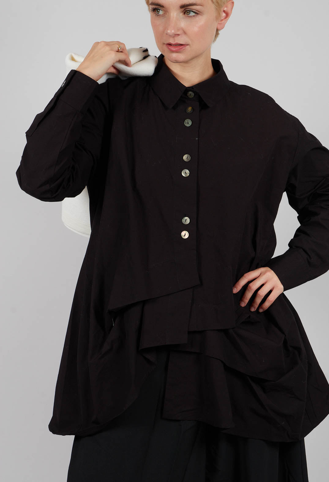 Asymmetric Shirt in Black
