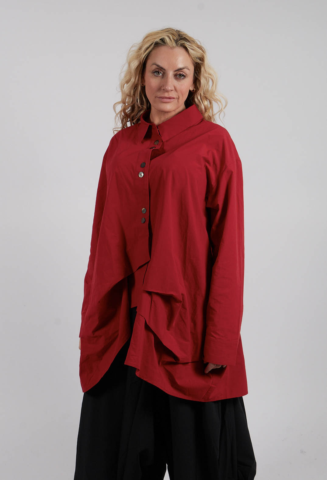 Asymmetric Shirt in Red