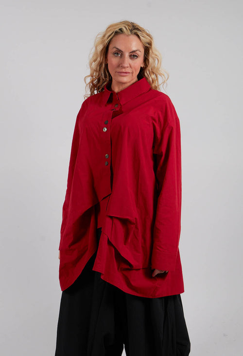 Asymmetric Shirt in Red