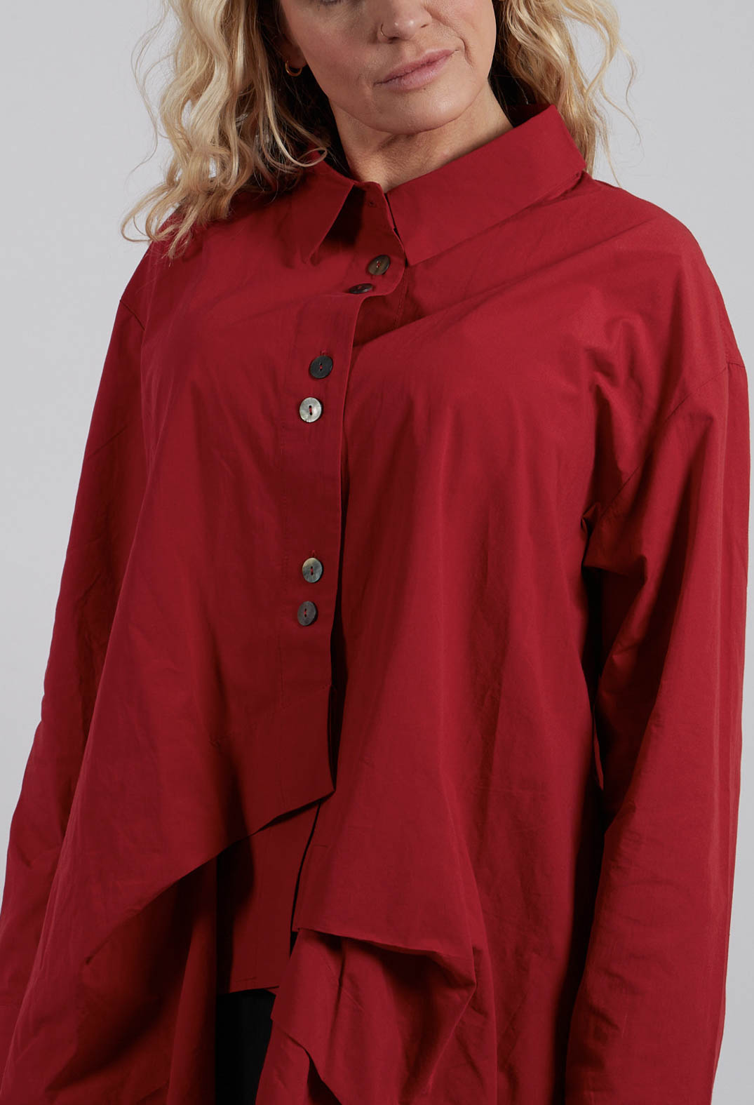 Asymmetric Shirt in Red