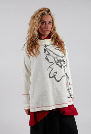 Cowl Neck Top in White
