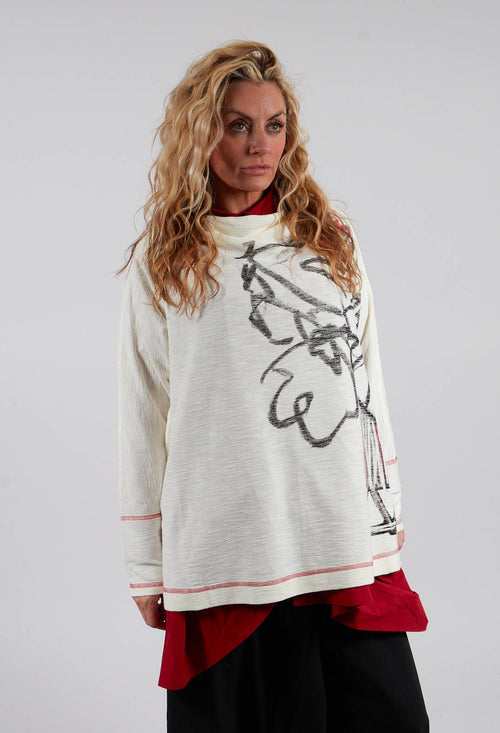 Cowl Neck Top in White