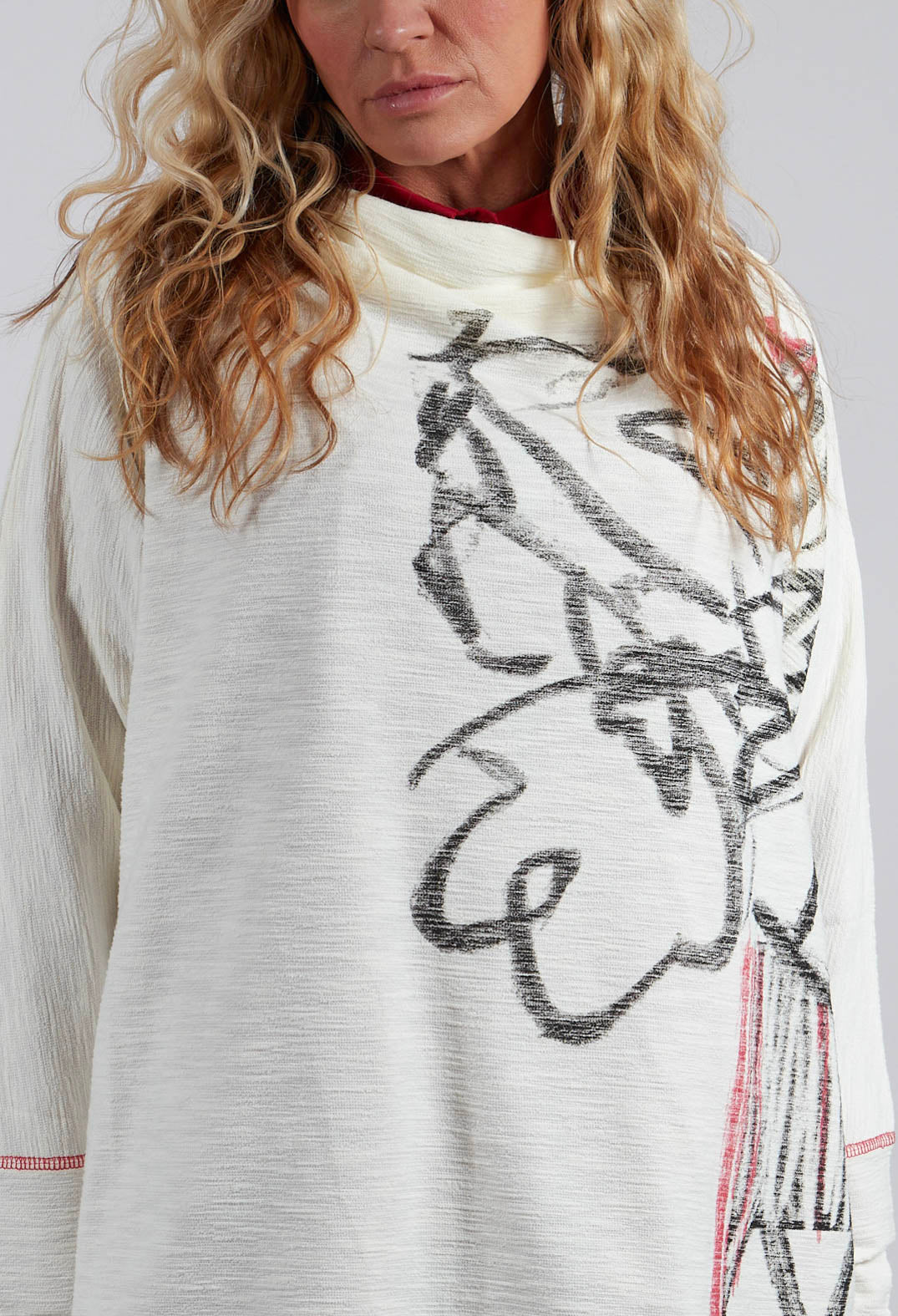 Cowl Neck Top in White
