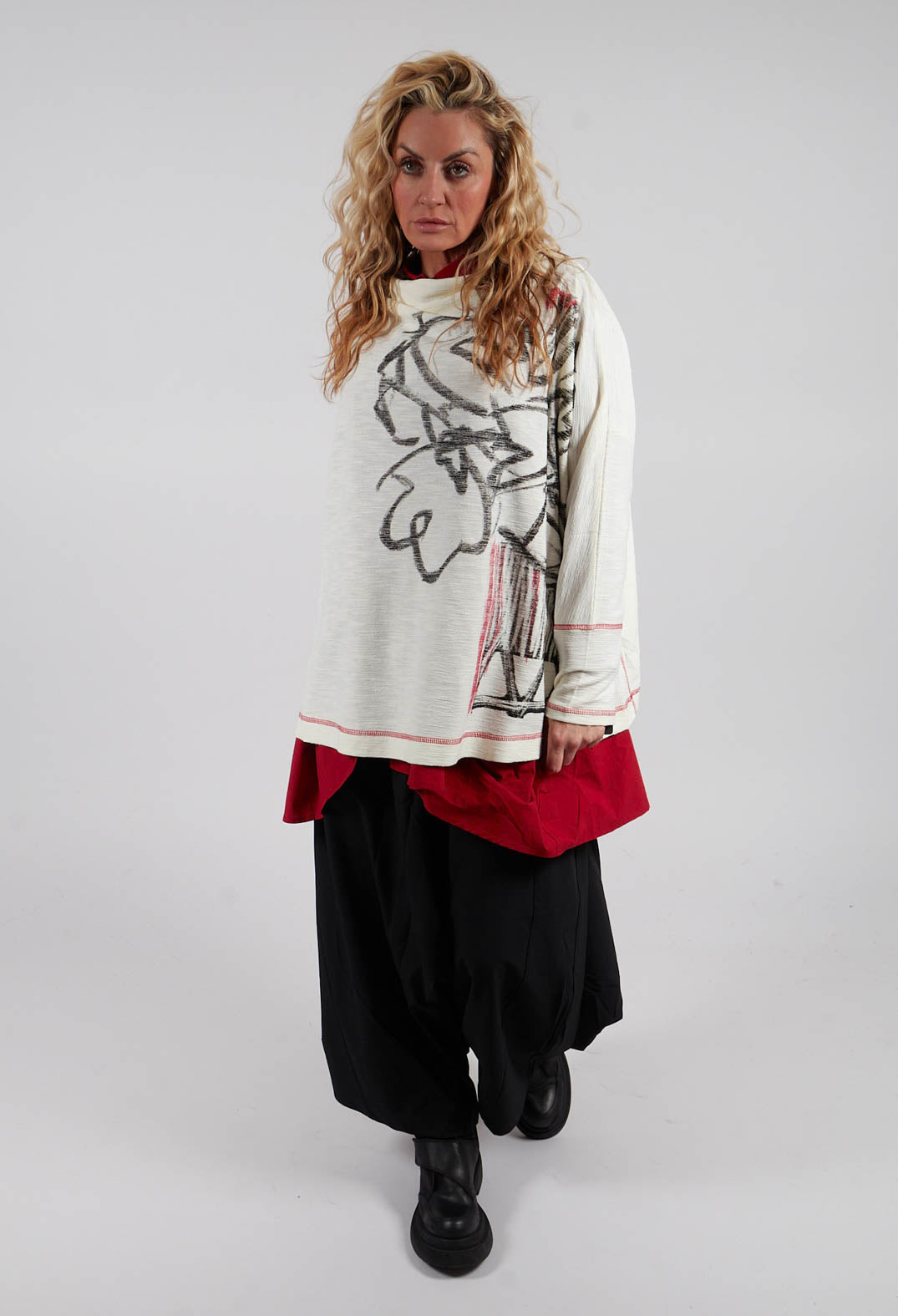 Cowl Neck Top in White
