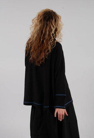 Cowl Neck Top in Navy