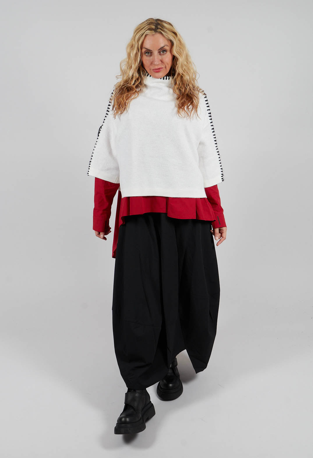 Stitch Detail Jumper in White