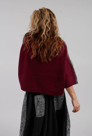 Stitch Detail Jumper in Red