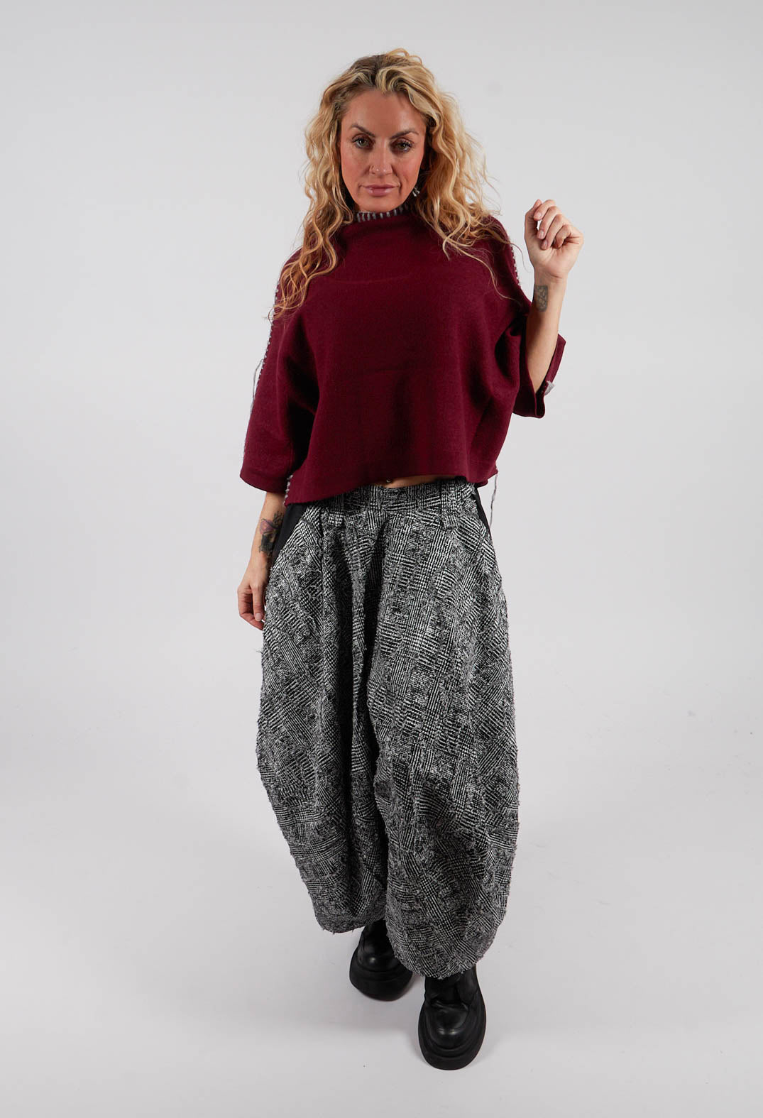Stitch Detail Jumper in Red