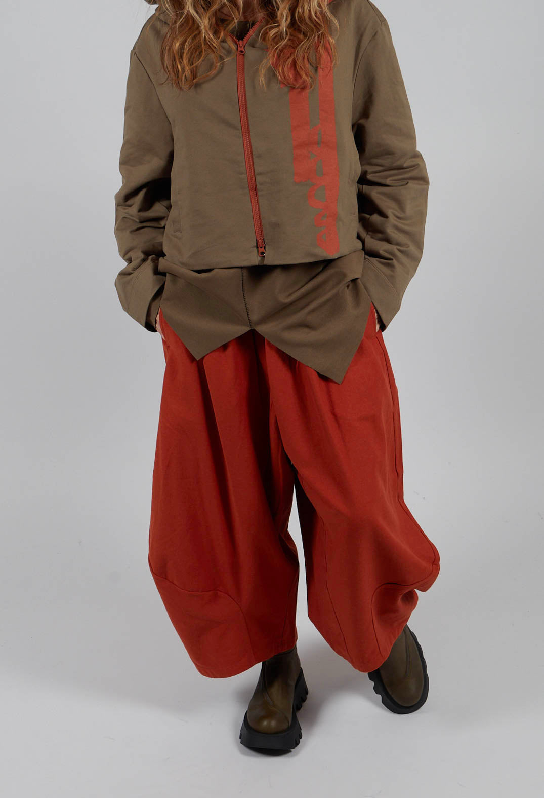 Wide Leg Trouser in Orange
