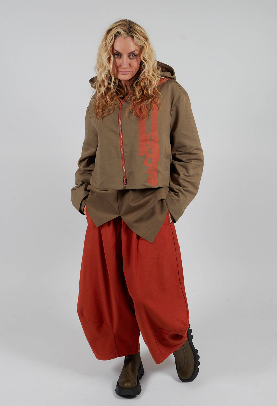 Wide Leg Trouser in Orange