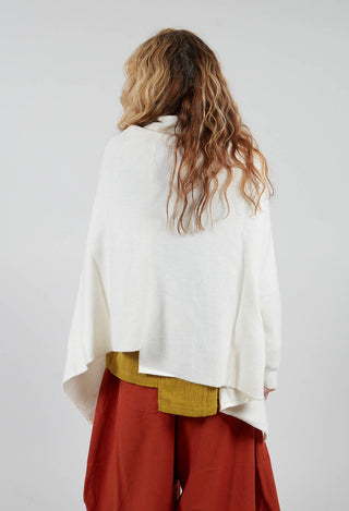 Drop Shoulder Cardigan in White