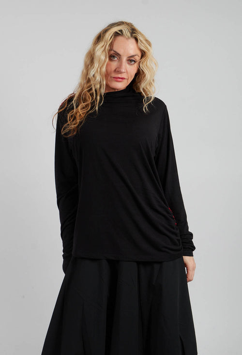 Polo Neck Jumper in Black