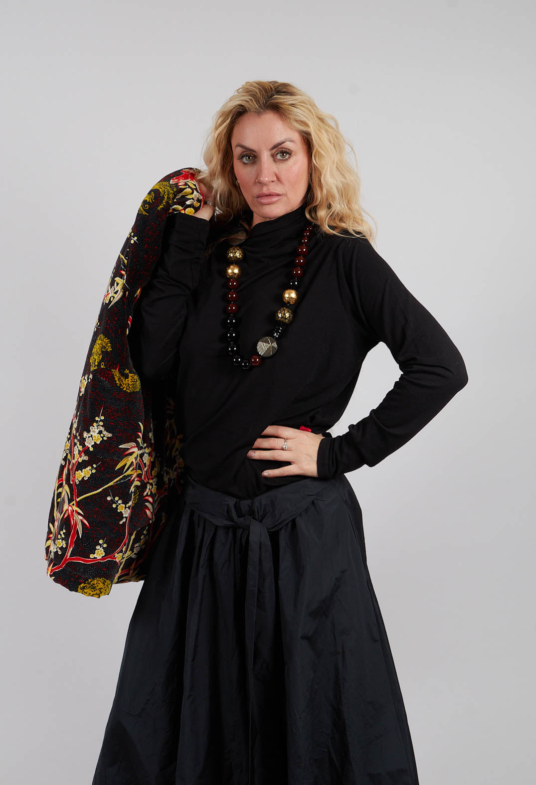 Polo Neck Jumper in Black