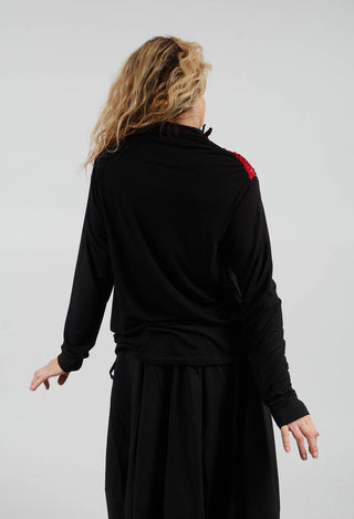 Polo Neck Jumper in Black