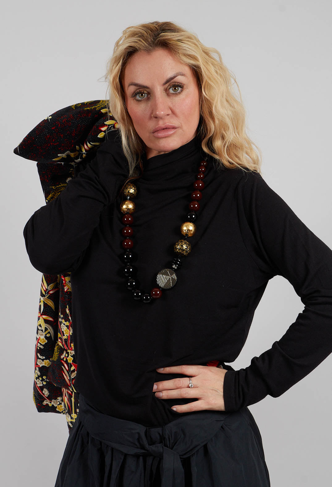 Polo Neck Jumper in Black