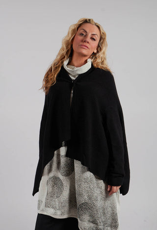 Drop Shoulder Cardigan in Black