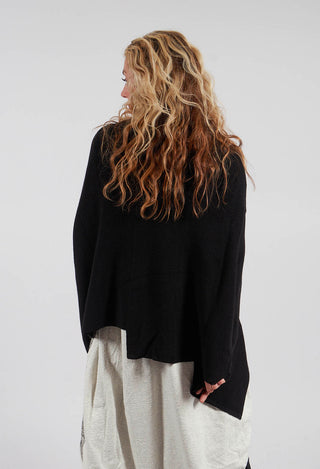 Drop Shoulder Cardigan in Black