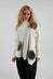 Slash Neck Patterned Jumper in Beige