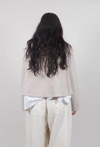 Cropped Zip Hooded Jacket in Beige