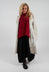 Longline Zip Hooded Coat in Beige