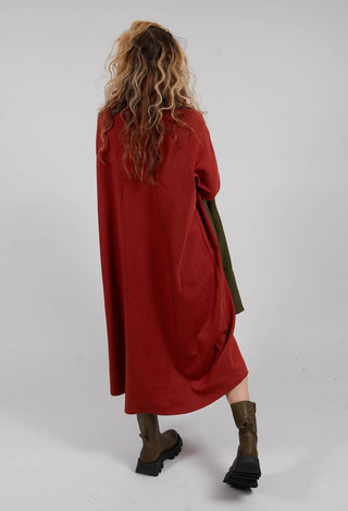 Longline Cowl Neck Dress in Orange