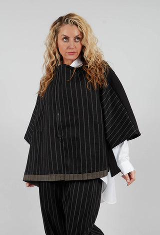 Collarless Jacket in Black