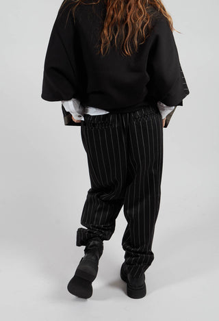 Pinstripe Trouser in Black
