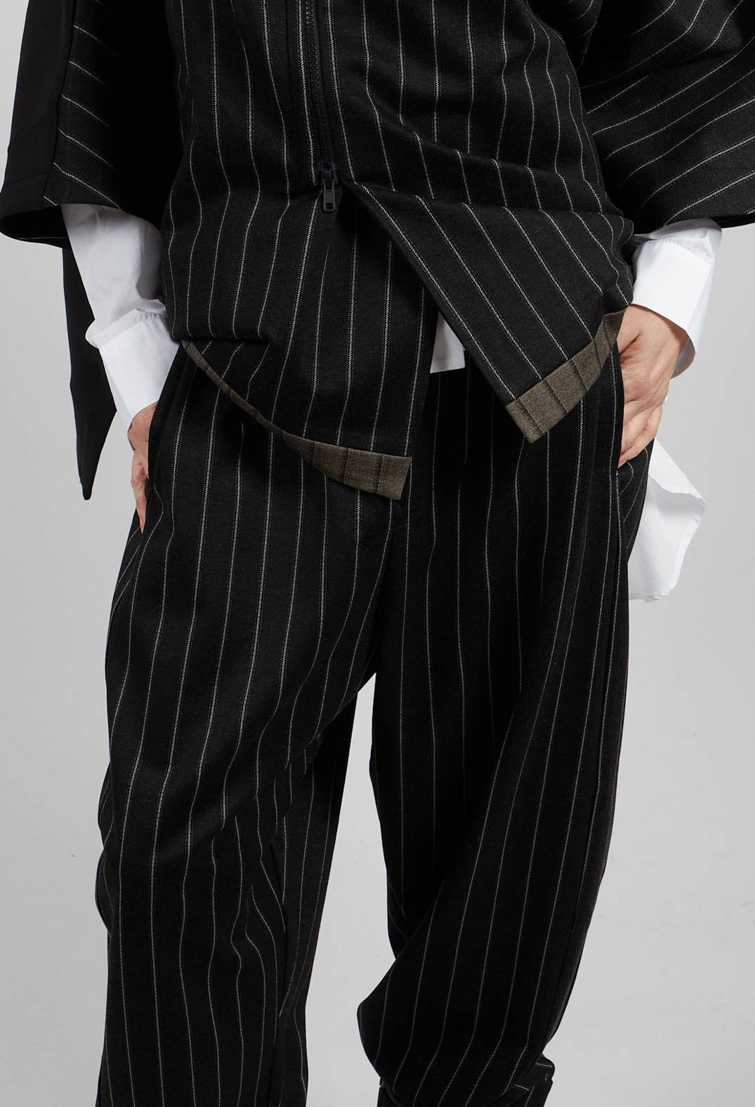 Pinstripe Trouser in Black