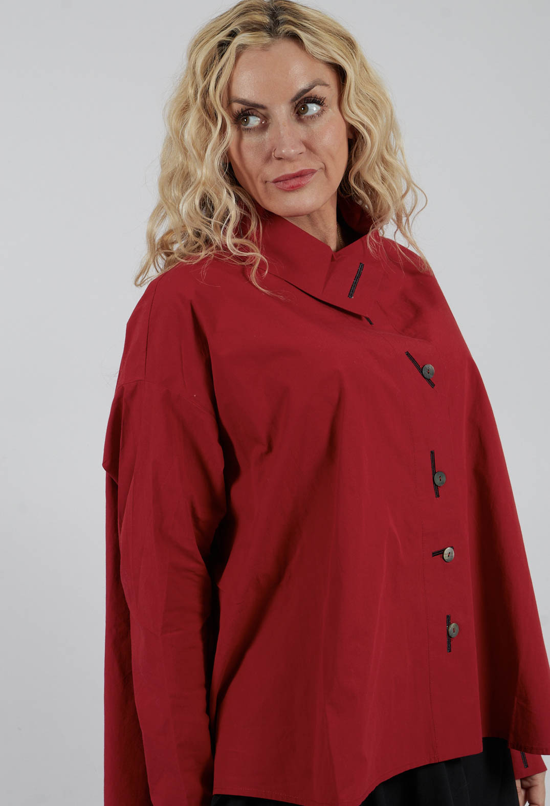 Longline Shirt in Red