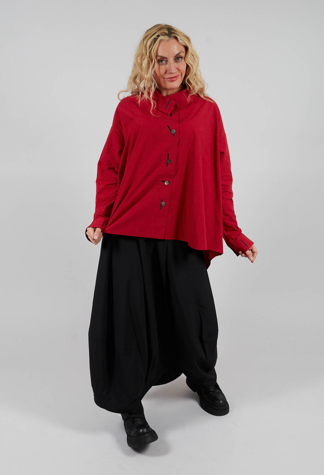 Longline Shirt in Red