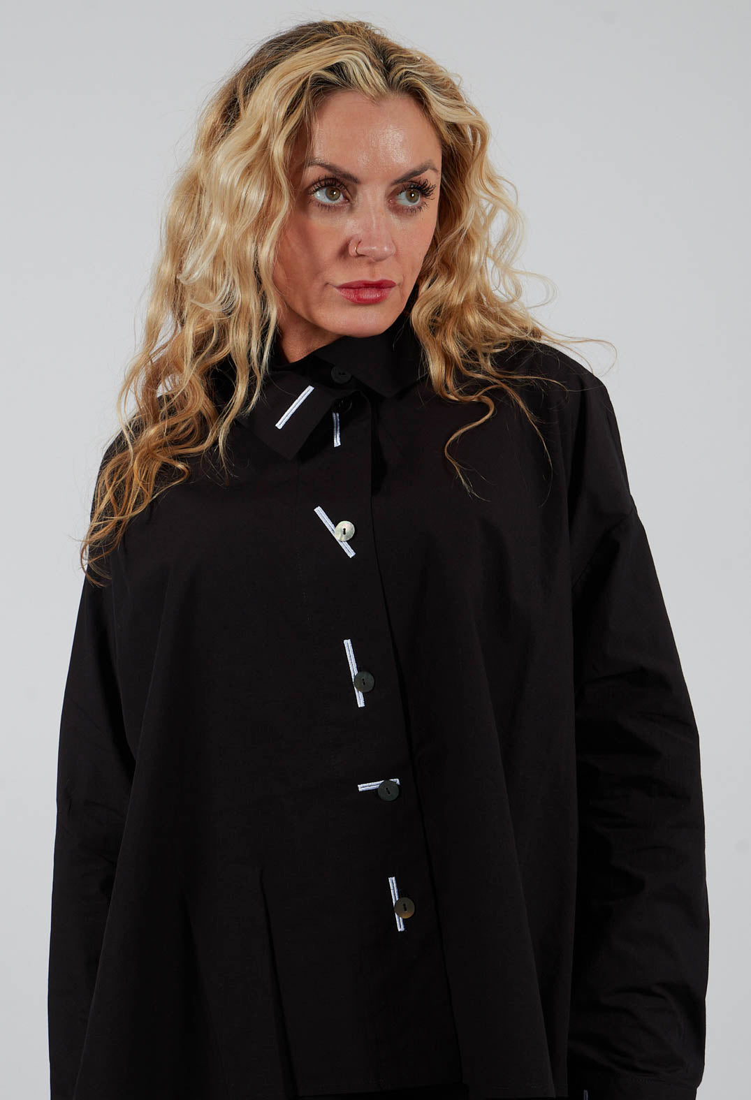 Longline Shirt in Black