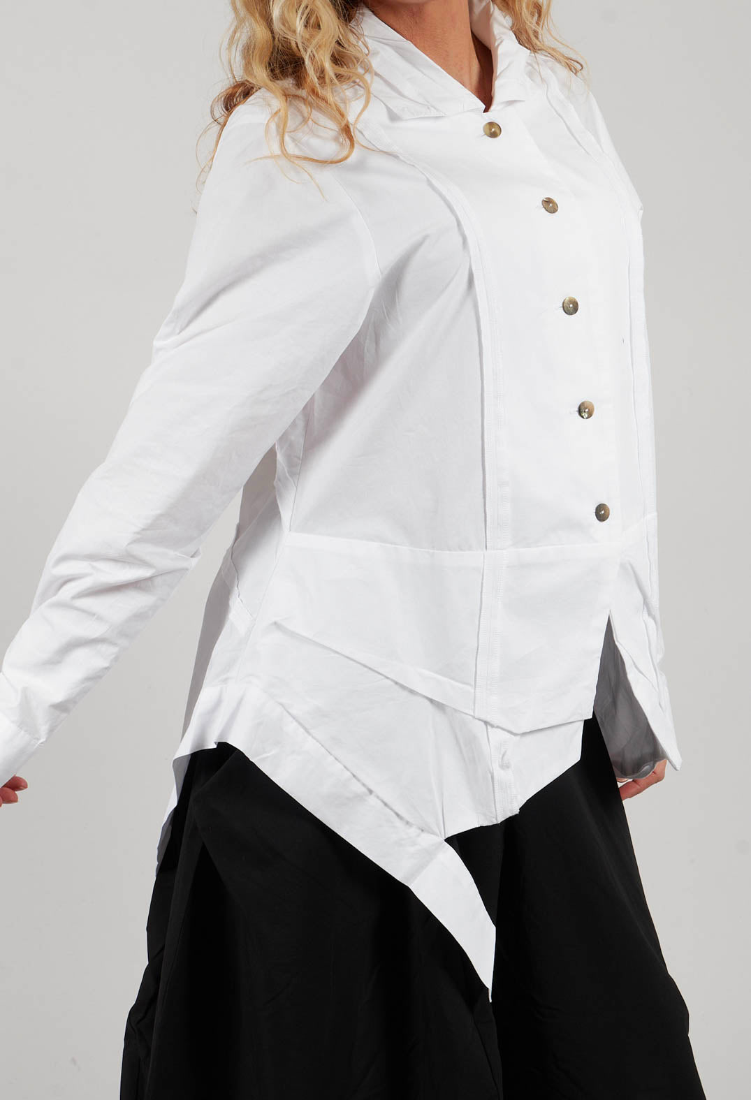 V Hem Shirt in White