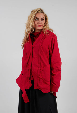 V Hem Shirt in Red
