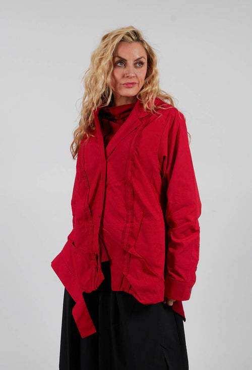 V Hem Shirt in Red