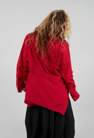 V Hem Shirt in Red